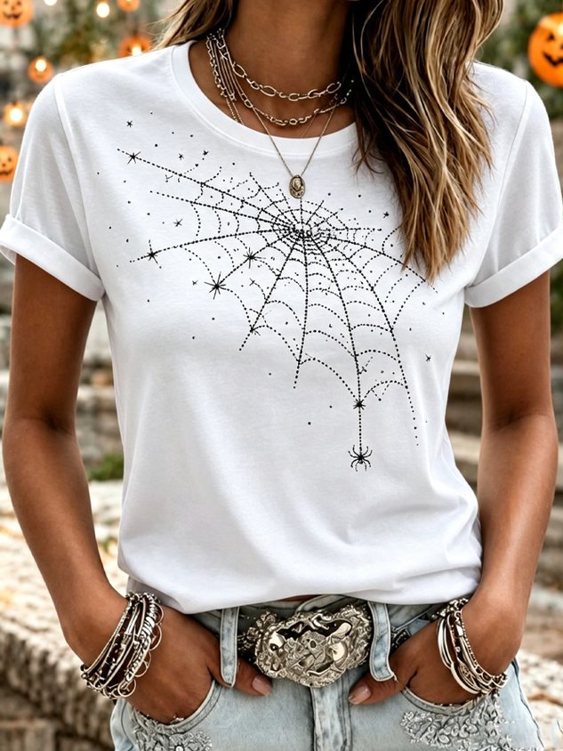 Vintage Halloween Crew Neck Short Sleeve T-shirt