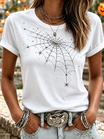 Vintage Halloween Crew Neck Short Sleeve T-shirt