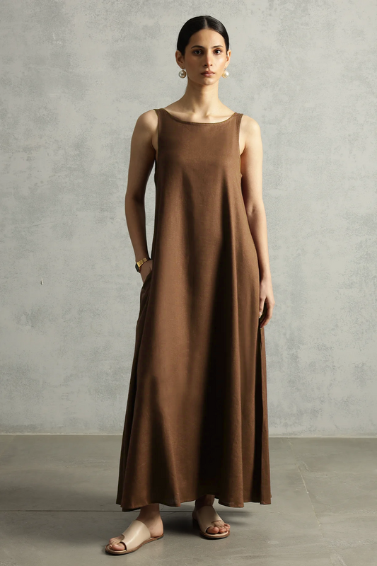 Arta Pocket Dress : Cocoa