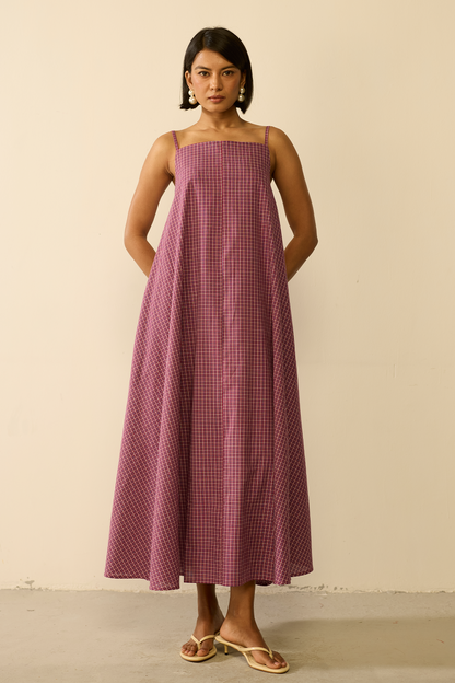 Elly Pocket Dress : Sangria checks