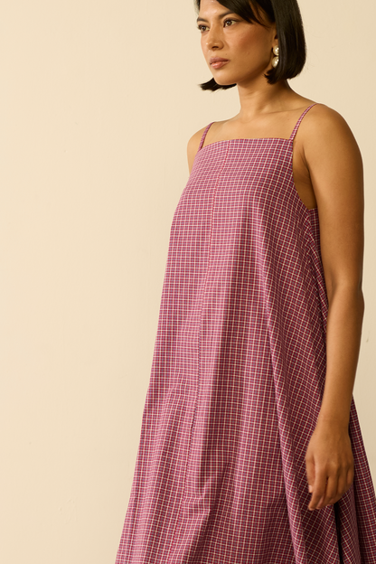 Elly Pocket Dress : Sangria checks