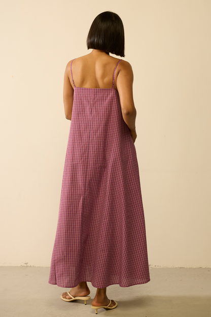 Elly Pocket Dress : Sangria checks