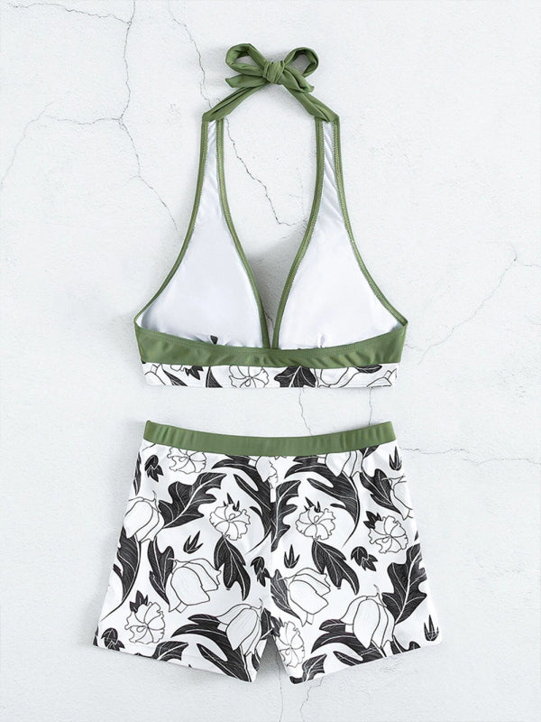 Womens Printed Bikini Top And High Waist Bottom Tankini SIZE S-XL
