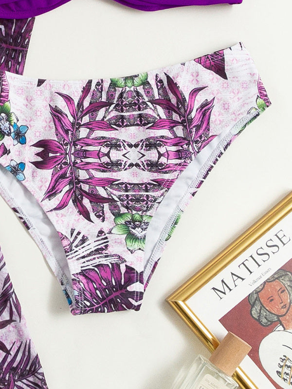 Womens High Waist Printed 3 Piece Bikini Set SIZE S-XL