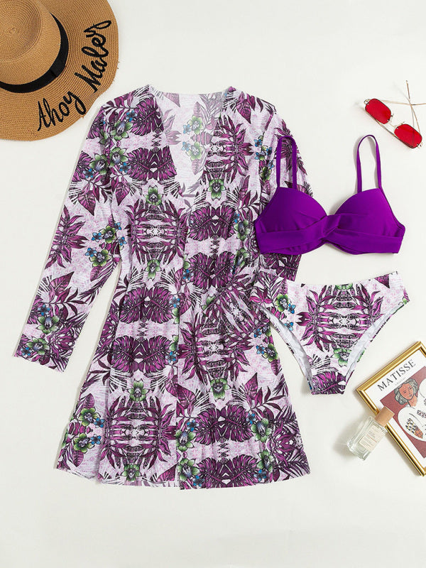 Womens High Waist Printed 3 Piece Bikini Set SIZE S-XL